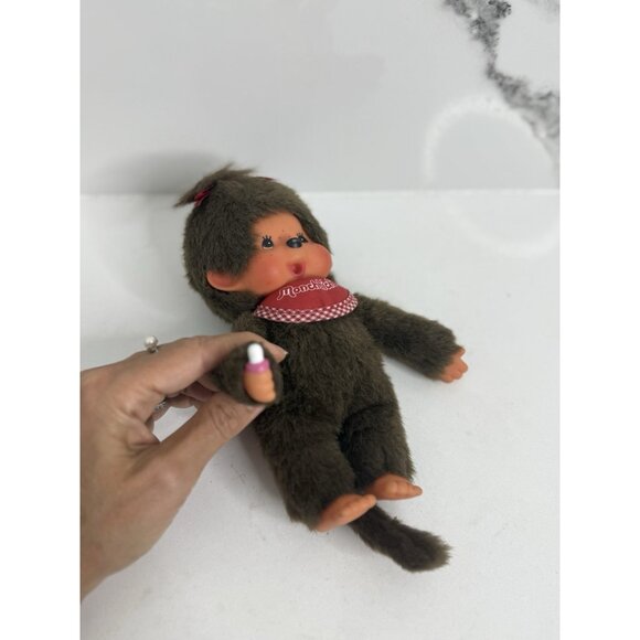 Sekiguchi Japan Monchhichi 251094 Premium Standard S Brown Girl Plush Doll 8" - Picture 3 of 4
